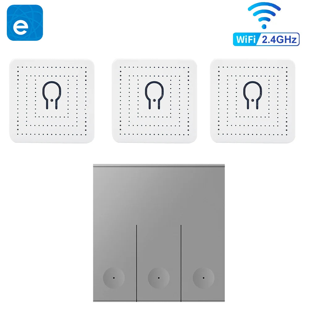 QIACHIP 2.4G 86 Type Wireless Wall Panel Transmitter And WiFi Smart Switch Receiver For AC 110V 220V Light Control Voice Control