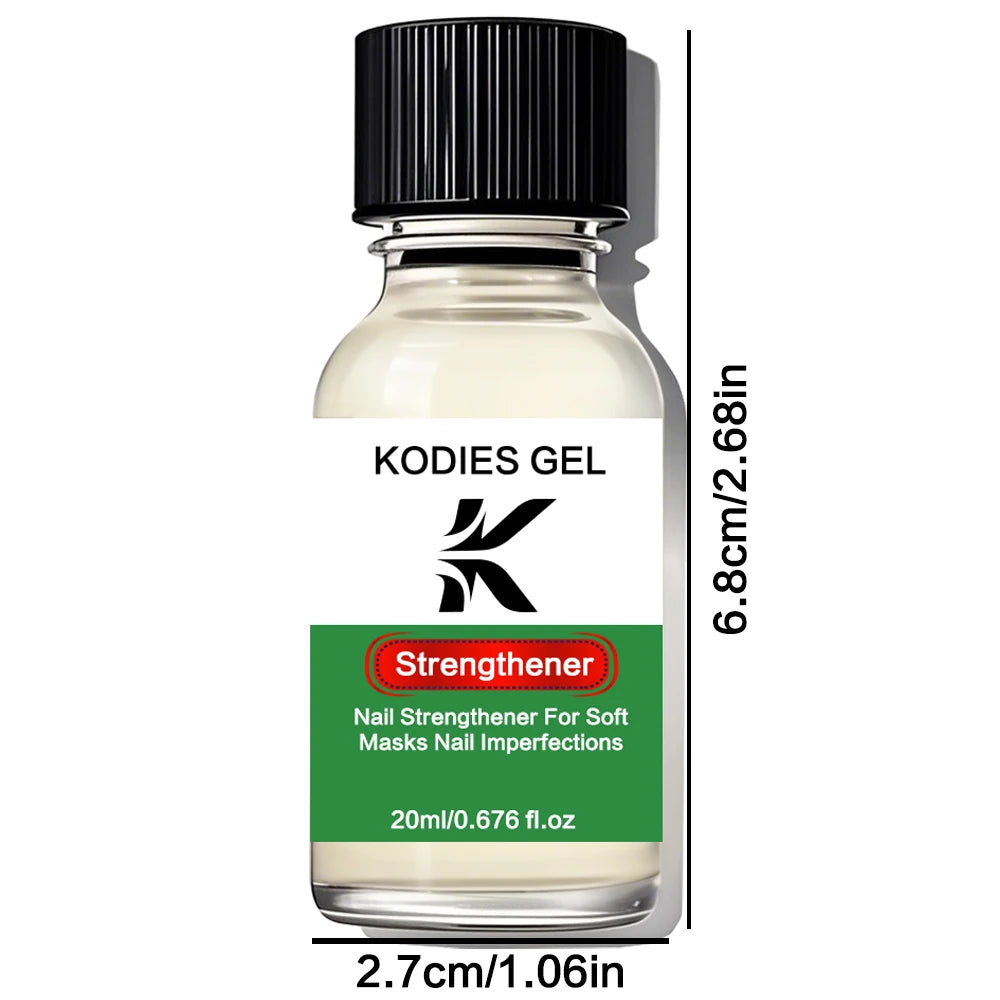 KODIES GEL Nail Strengthener Treatment for Soft Thin Nails Imperfection Keratin Base Coat Nail Growth System Natural Protein Oil