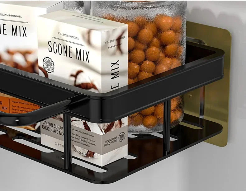 Wallmounted Kitchen Shelf Household Spice Rack Rags Detergent Storage Drainage Rack No Hole Installation Kitchen StorageShelf