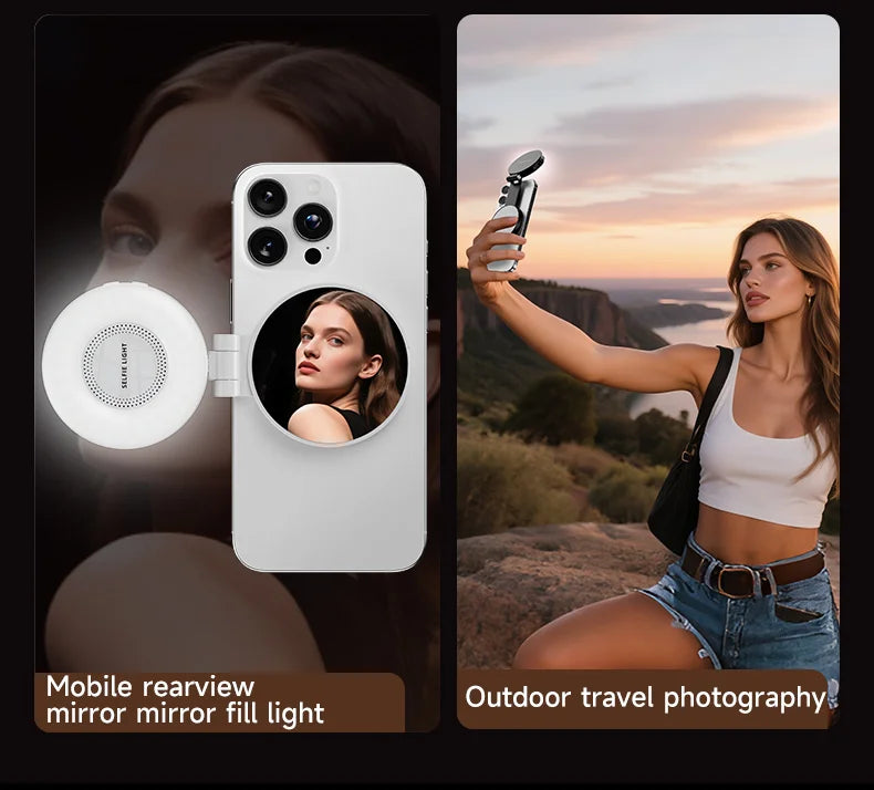 LED Selfie Fill Light for Magsafe Phone Adjustable Brightness Magsafe-Compatible Smartphone Vlog Photography Video Accessory