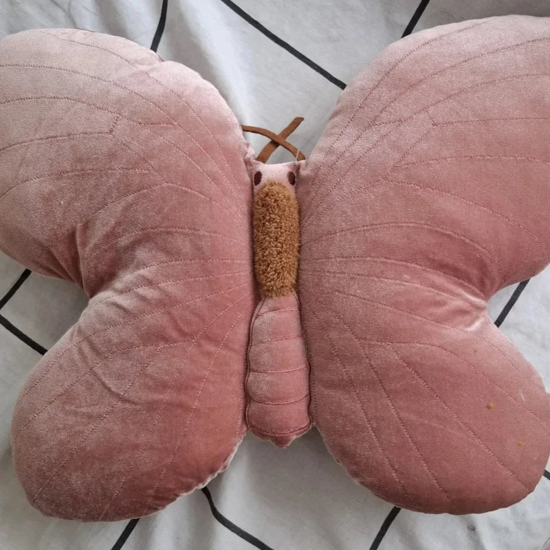 Butterfly Cushion Throw Pillow Pink Decorative Animal Pillow for Couch Living Room Bed Butterfly Decorations Pillow for Kids