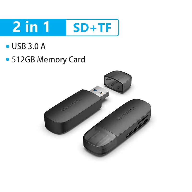 Vention SD Card Reader USB Type C to Micro SD TF Card Adapter for Laptop Accessories Phone Smart Memory USB 3.0 SD Card Adapter