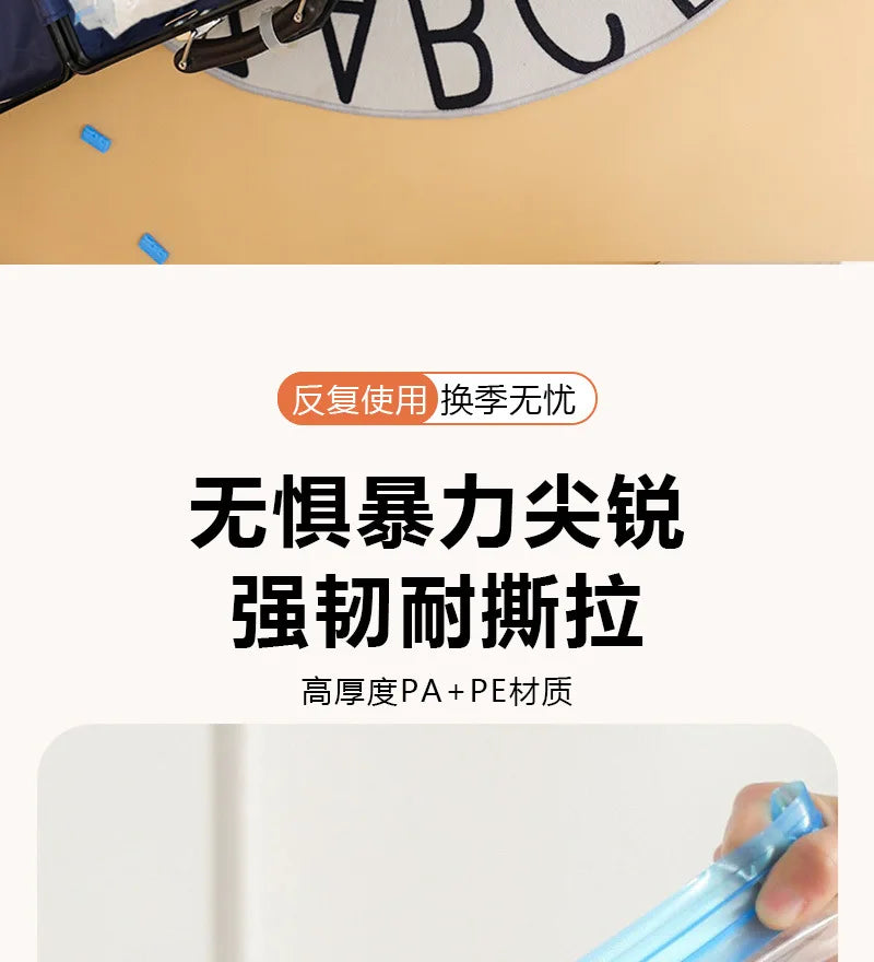 5-pieces Hand Roll Vacuum Compression Bag, Clothing Duvet Cover Storage Bag Business Travel No Need for Vacuum Compression Bag