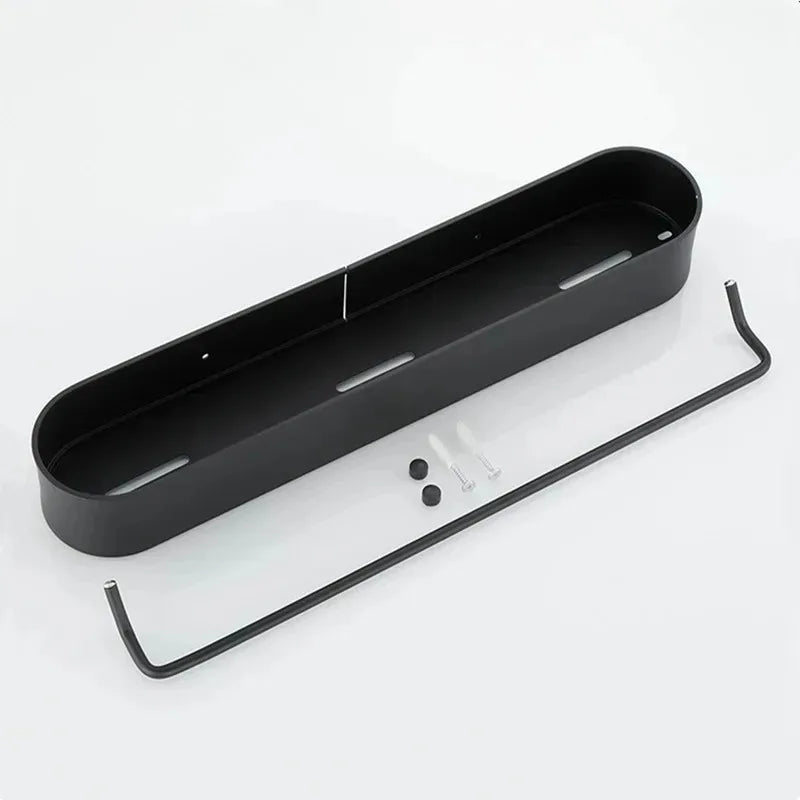 Wall Mounted Bathroom Storage Rack Non Perforated Space Aluminum Toilet Storage Rack Cosmetics Wall Shelves Bathroom Accessories