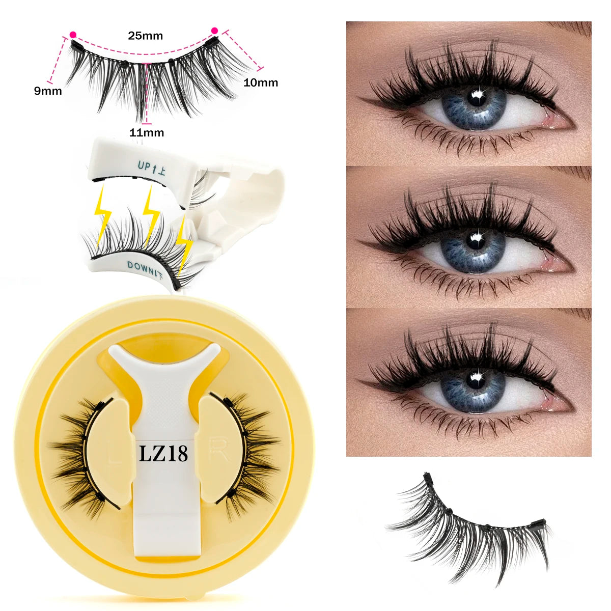 Faux Cils 1 Pair Magnetic Eyelashes Set Handmade Natural Curl False Eyelash with Tweezer Makeup Tools Magnetic Lashes for Sale