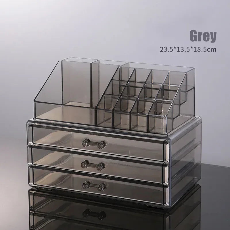 Acrylic Cosmetics Storage Case Four Drawer Type Transparent Cosmetics Box Large Size Manicure Makeup Organizer Display Case