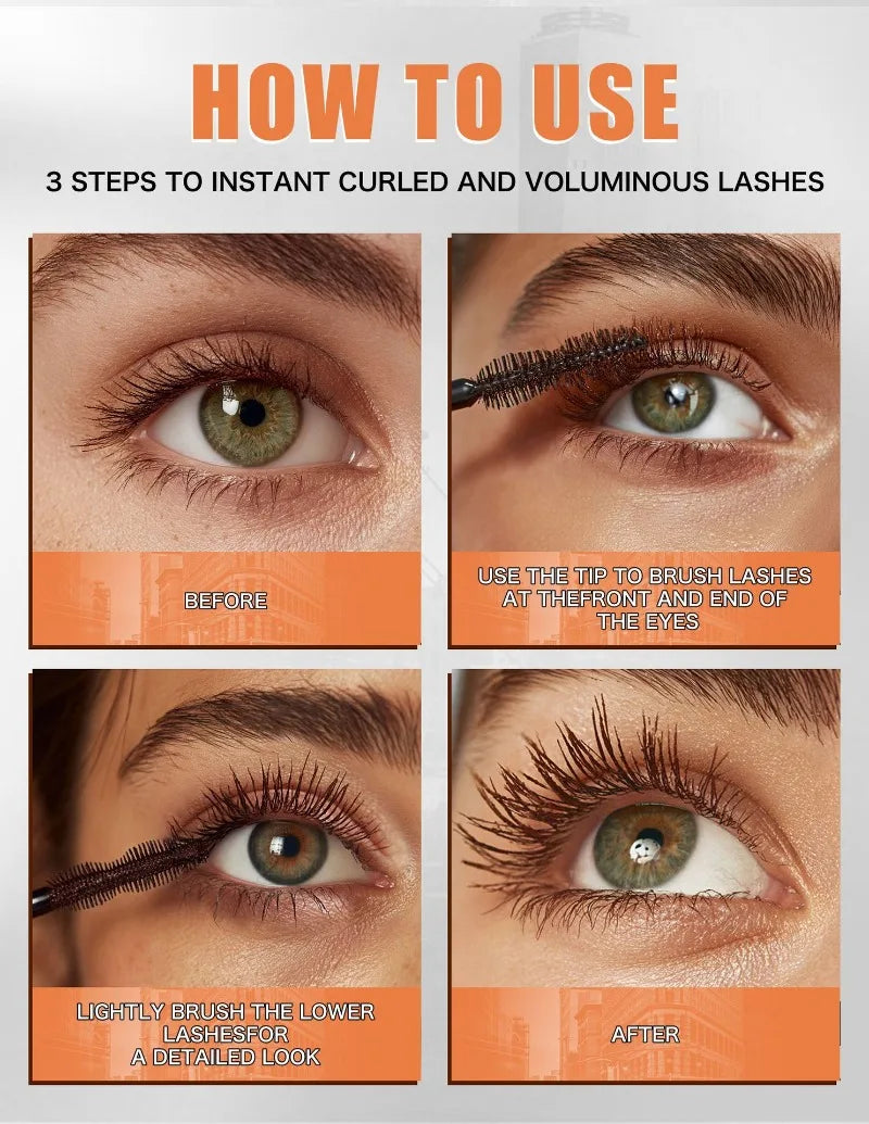 Dual-Ended Mascara - Black&Brown 2-in-1 Dual-Color Mascara Volumizing Curling Waterproof Long-Lasting Lash Cosmetic All-Day Wear