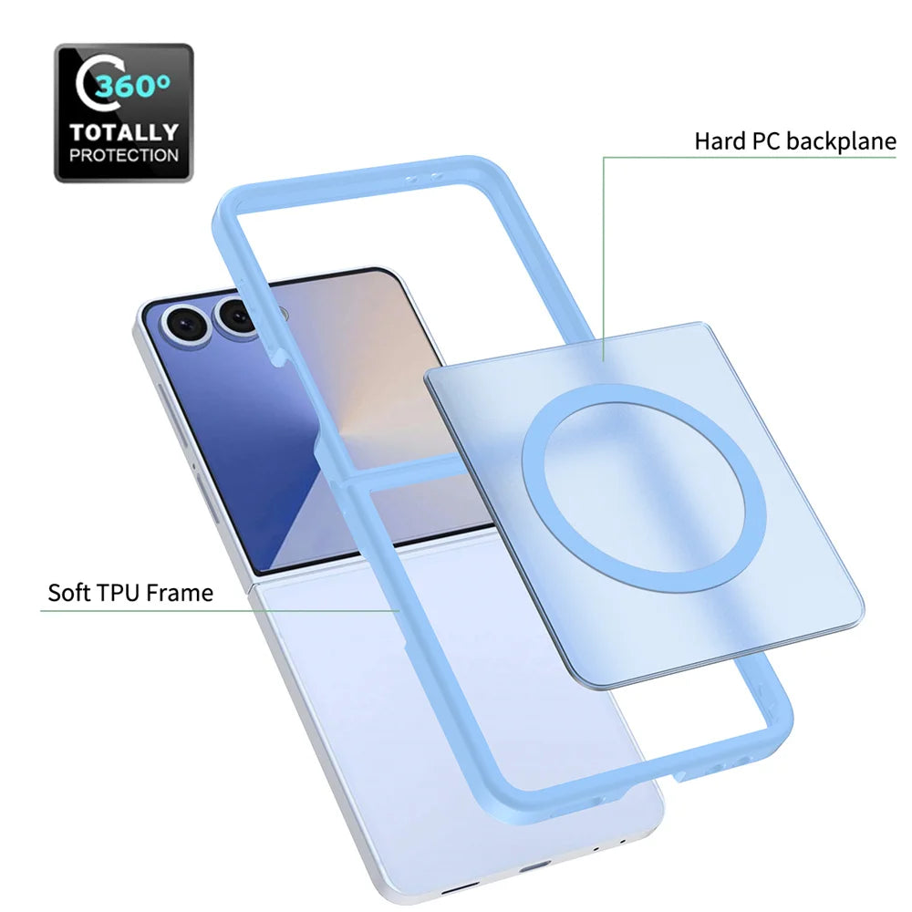 New Case For Samsung Galaxy Z Flip 7 Phone Case luxury Support in wireless charging Flip Cover For Samsung Z Flip 6 Phone Cover