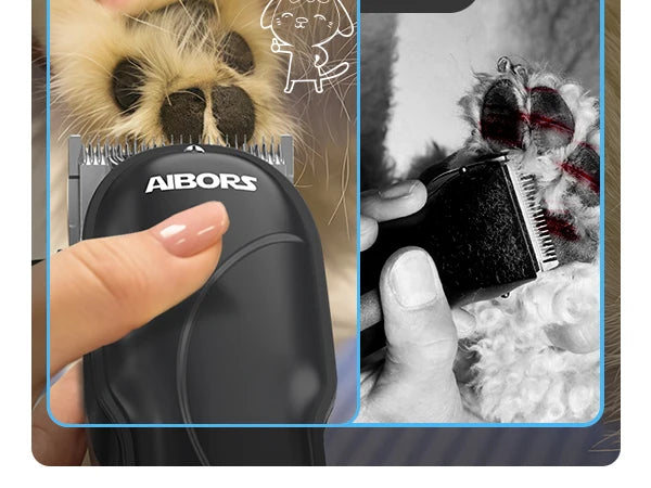 AIBORS Dog Trimmer Clipper Professional Pet Hair Cut Grooming Electronic Puppy Beauty Machine for Cat Dog Labrador Corgi