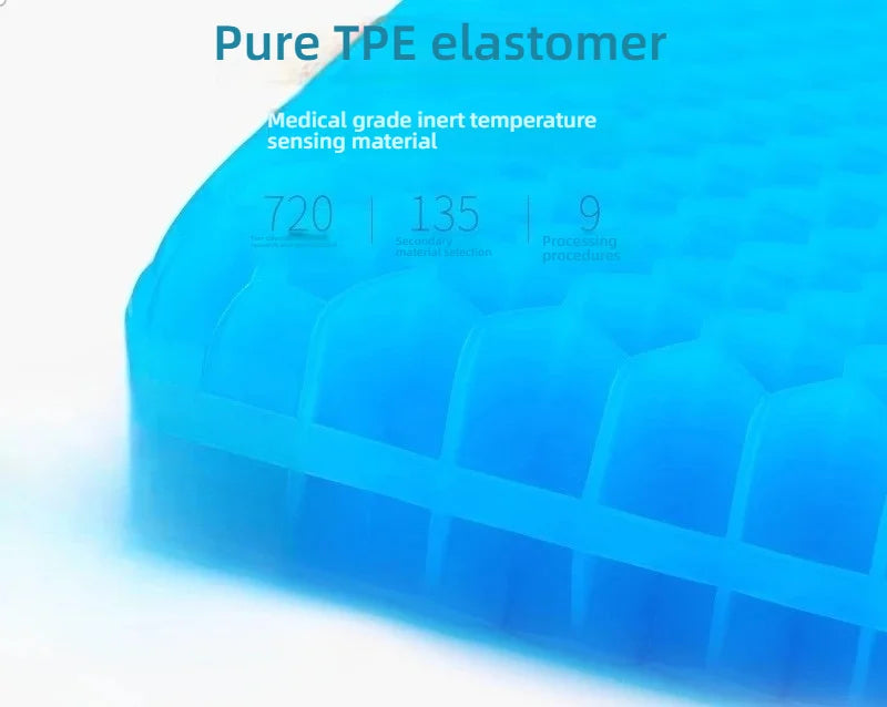 Car Use Square Cooling Breathable Polymer Gel Seat Cushion Anti-slip Hollow Out Design Summer Ice Mat for House Couch and Chairs