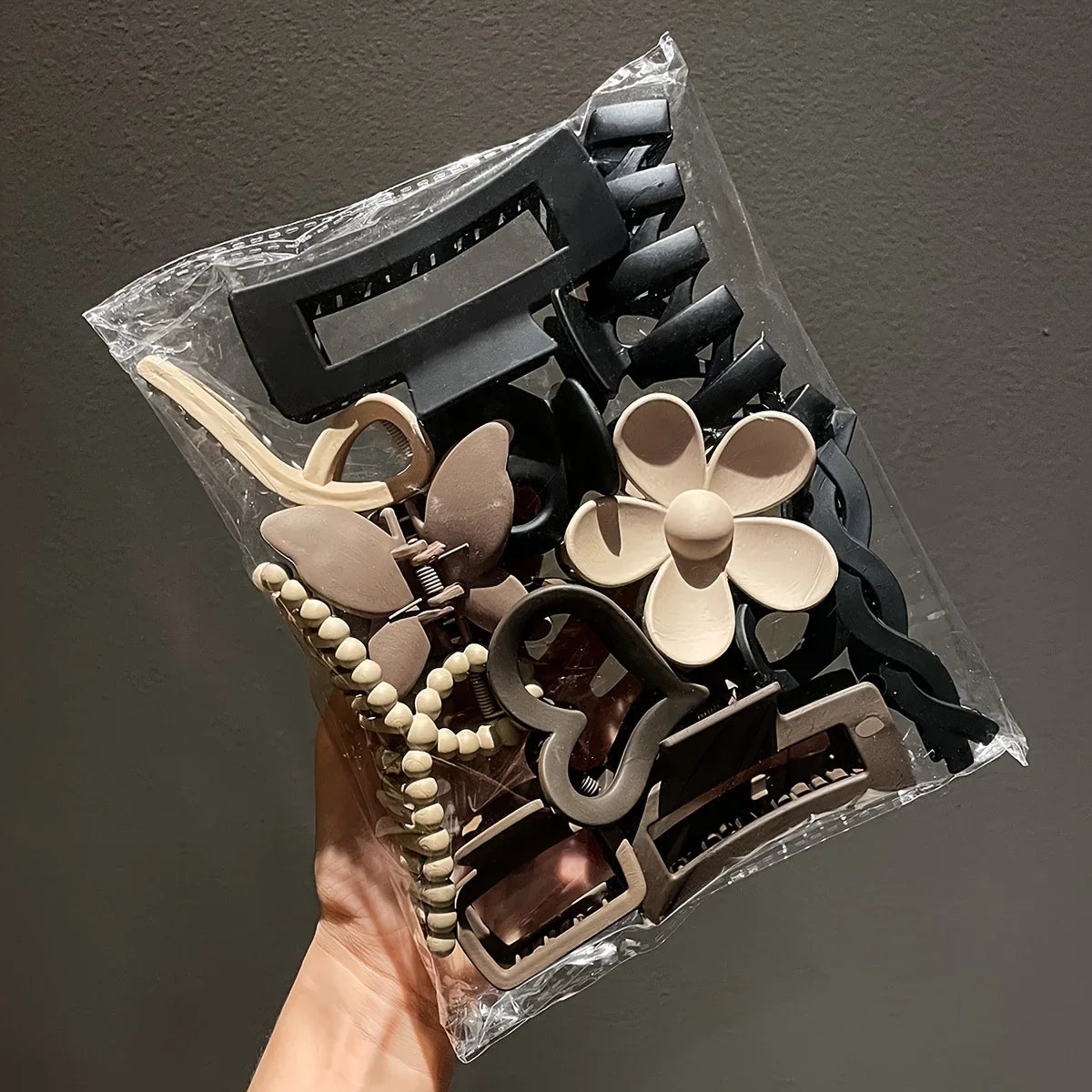 11pcs Women's High-end Frosted Clip Set Women's Back Head Hair Shark Clip Headwear Valentine's Day Hair Accessories 2025