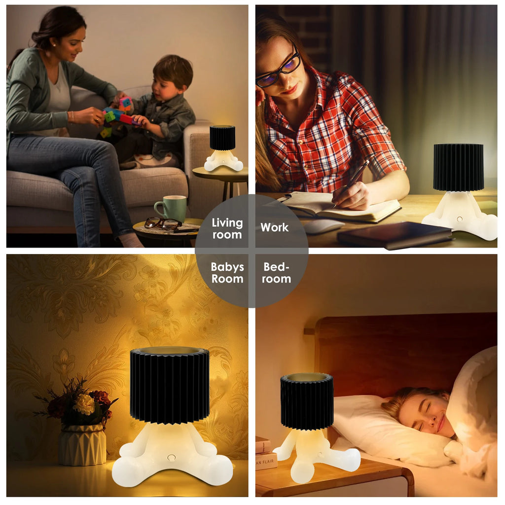 Creative Table Book Light Little Naughty Boy Night Light Shy Man Lamp Children Home Room Bedside Desk Decor Valentine's Day Gift