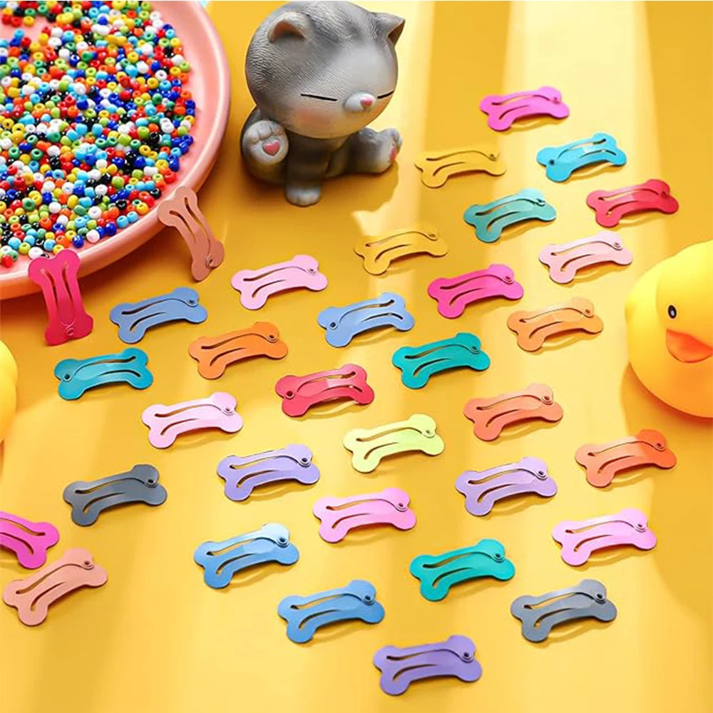 5PCS Pet Cat Dog Hair Clip Bone Shape Solid Color Pet Hairpin Cute Puppy Hair Clip Pet Grooming Accessories For Dogs