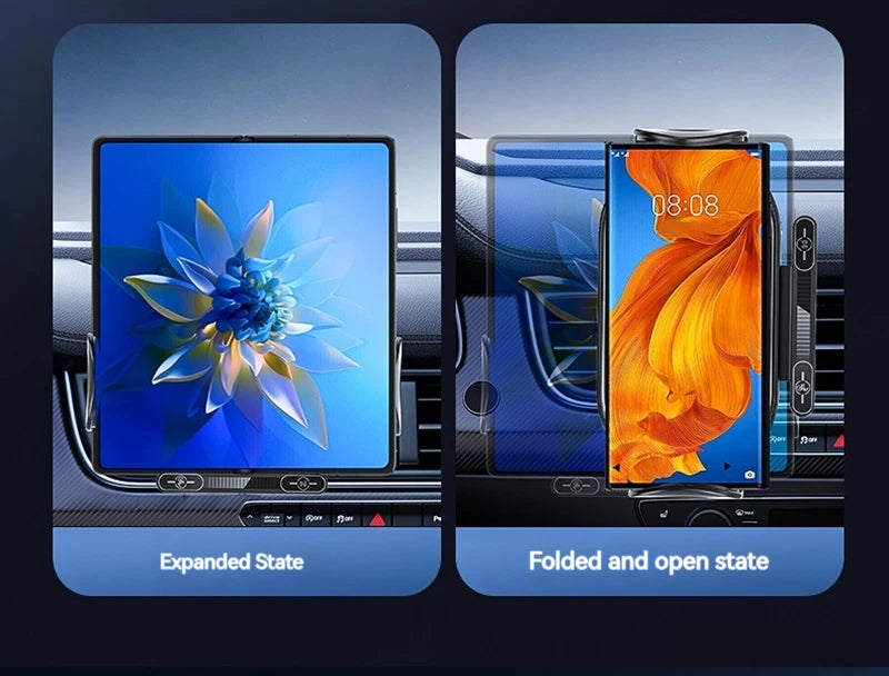 15W Universal Car Phone Wireless Charger Holder 90° Rotation Mount for Samsung Galaxy Fold 6 5 4 3 Z Flip S25 S24 Iphone 17 16