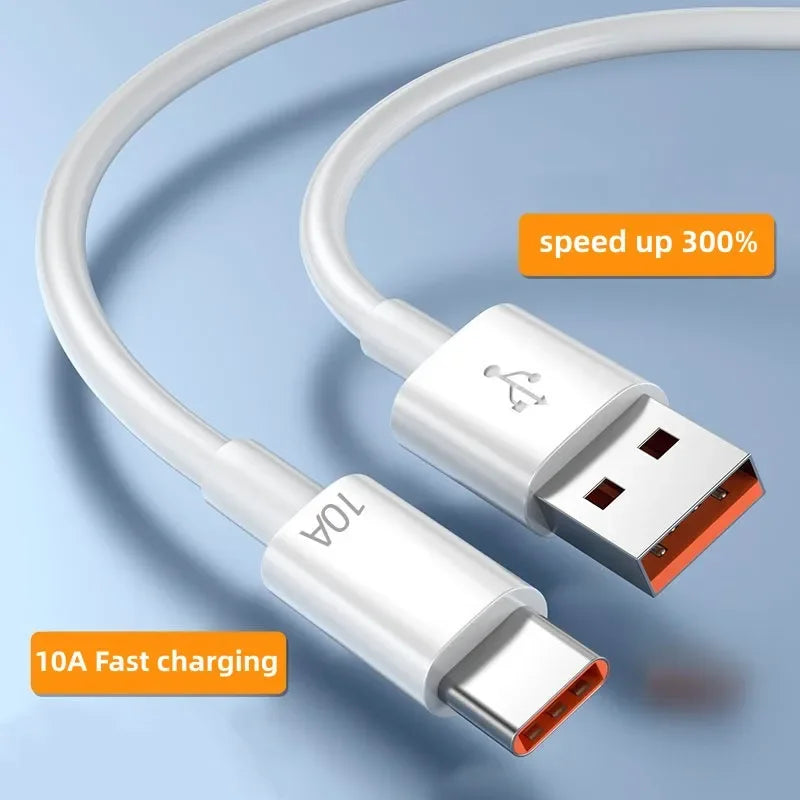 10A USB to Type C Cable 120W Fast Charging Cable Super Quick Charge Cable Phone Data Cords For Realme Xiaomi 15 Huawei Mate 60