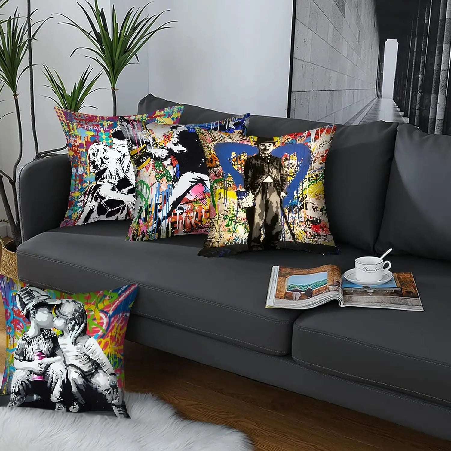 Color Printing Pillow Case Square Cushion Cover Banks Street Art Pillowcase Decorative Modern Throw Pillow Case 50*50 cm