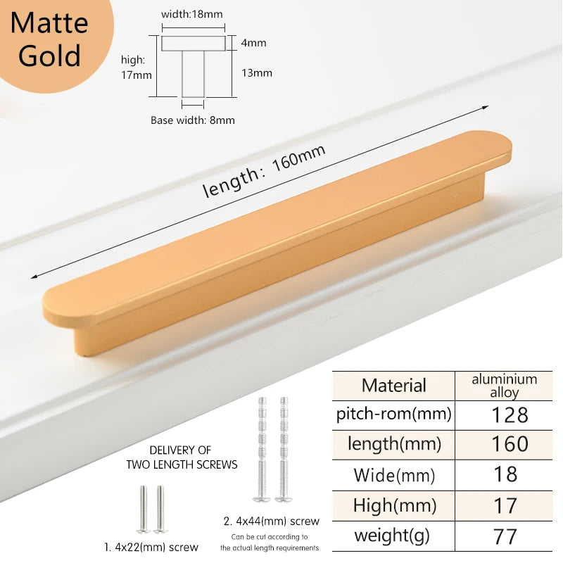 Modern style wardrobe cabinet bathroom cabinet black pulls drawer handles furniture cupboard aluminum alloy handle