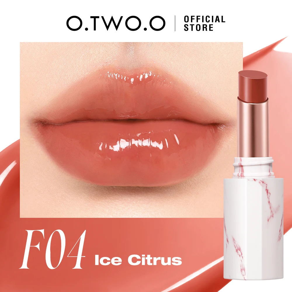 O.TWO.O Glossy Lipstick Lip Tint Mirror Ice-film 24h Moisturize Nourish Smooth Non-Sticky 3D Glossy Lip Glaze Lipstick Makeup