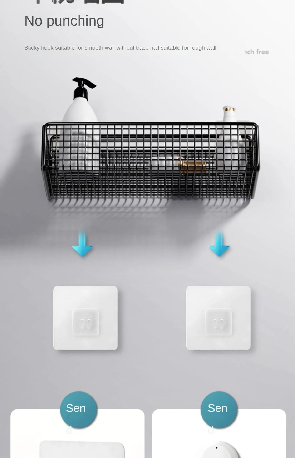 Kitchen Wall Mount Storage Rack Non Perforated Wall Mounted Storage Rack Wall Shelf Spice Rack Kitchen Rack Dish Rack Sink Rack