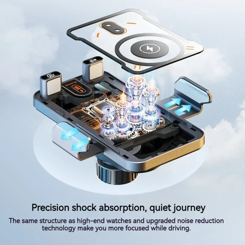 Auto-Clamping RGB Light Car Wireless Charger Phone Holder Stand Touching 360 Rotation Fast Charging Bracket For iPhone Samsung