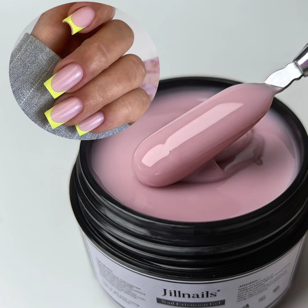 Jillnails Dusty Pink Nude Gel Nail Builder 50G Burgundy Shimmer Builder UV Gel for Nails Extension