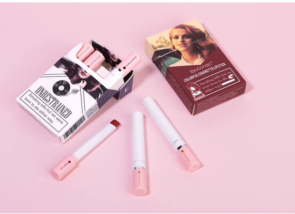 ibcccndc Cigarette Lipstick 4 Colors Popular Lipstick Matte Finish Moisturizing Waterproof Sweatproof Lipstick Makeup
