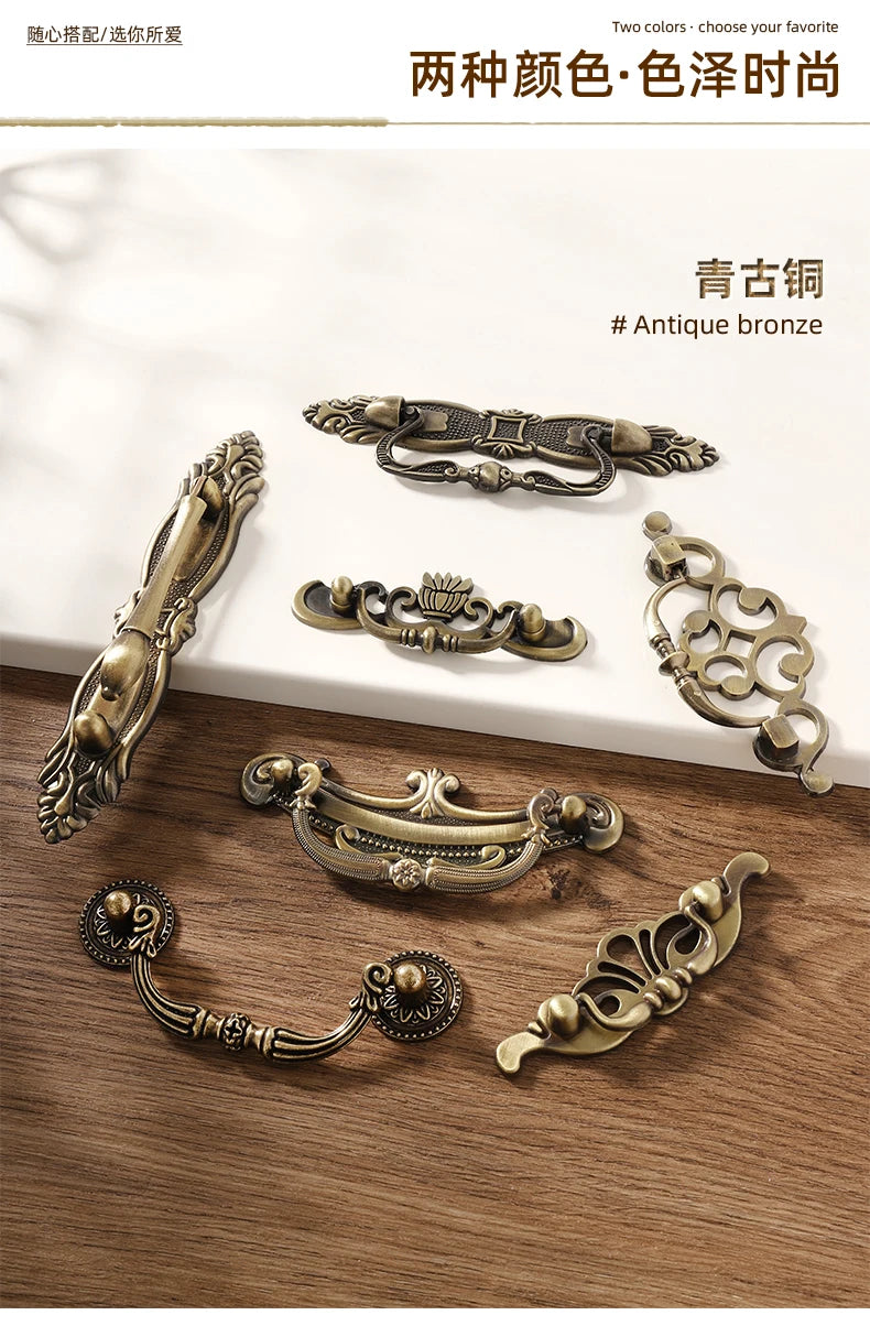 Red/Green Bronze AntiqueEuropean classical  old-fashioned furniture kitchen cabinet handle shoe cabinet drawer zinc alloy handle