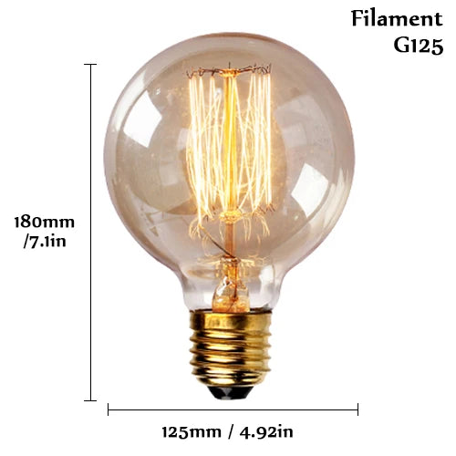 Edison Bulb E27 220V 40W ST64 A19 T45 G80 G95 G125 Incandescent Filament Bulb Lighting Retro Edison Light Bulb