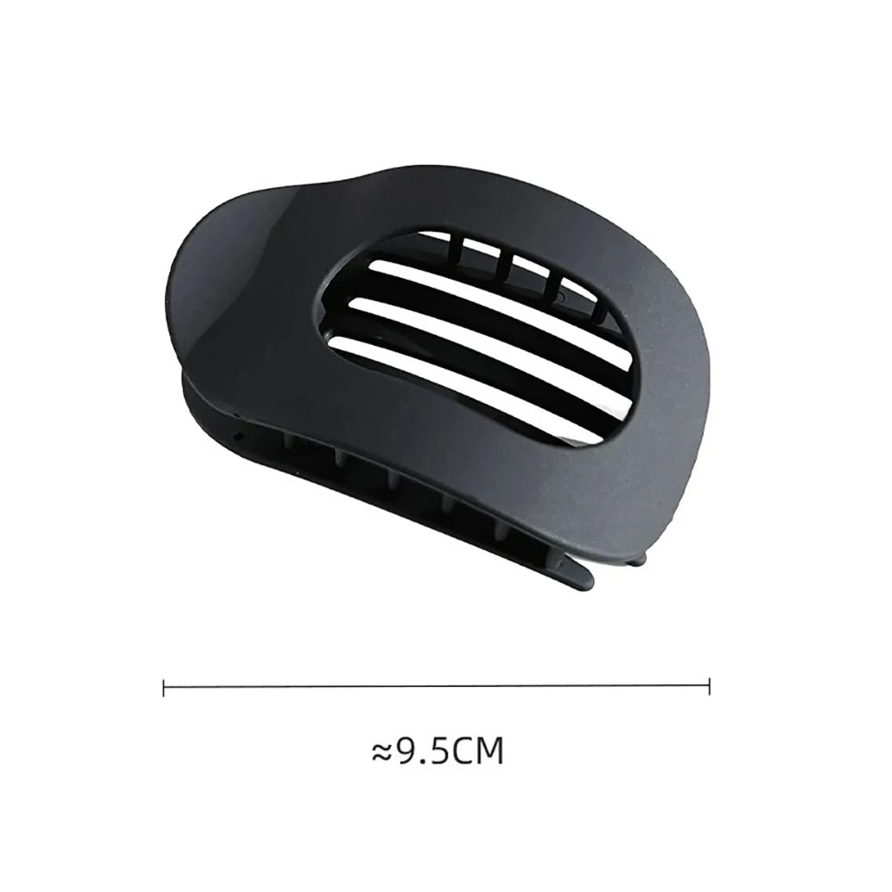 4 PCS Flat Hair Clips, Round Lay Down Hair Claw Clips for Women Girls, Comfortable Curved Flat Clips for Thick Thin Hair