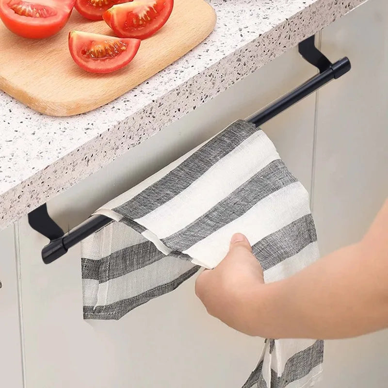 Wall Mounted Towel Racks Stainless Steel Heavy Duty Cabinet Hanging Towel Rack Organizer Shelf Holder Kitchen Bathroom Storage