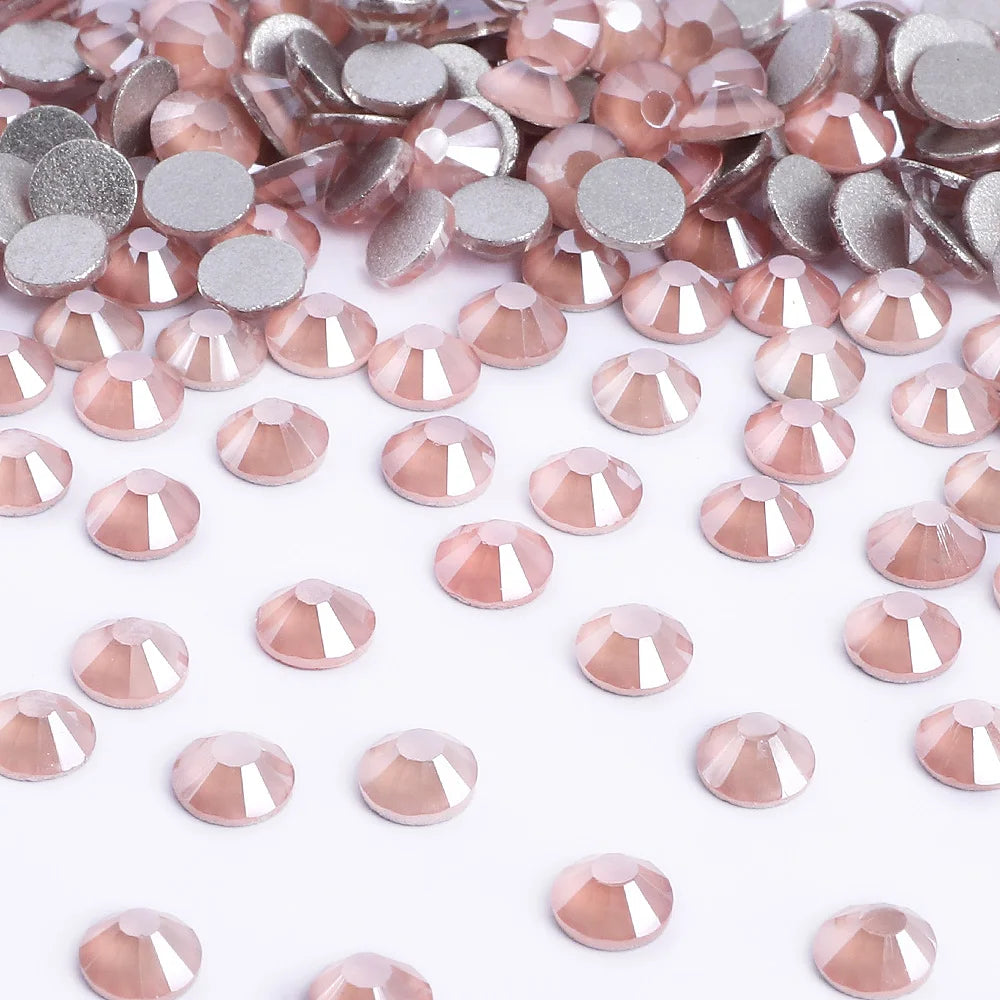 SS6-SS30 Mocha Non Hotfix Glass Rhinestone Glitter Flatback Crystals Stones Sliver Base Nail Gems Diamond Strass Nail Accessory