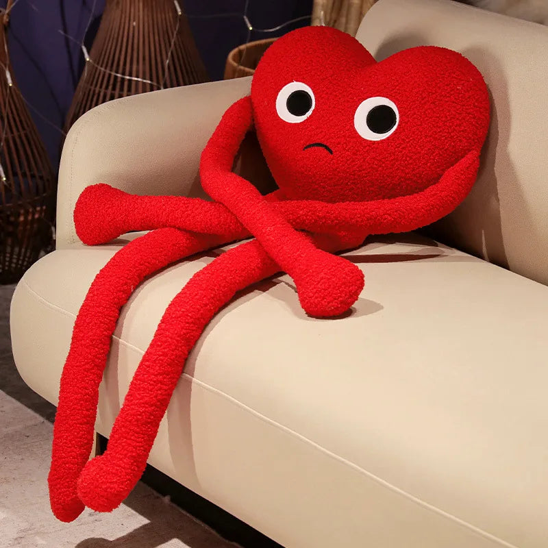 Ins Sofa Cute Red Heart-shaped Pillow Bedroom Headboard Living Room Niche Plush Wedding Cushion Heart-shaped Pillow Ornament
