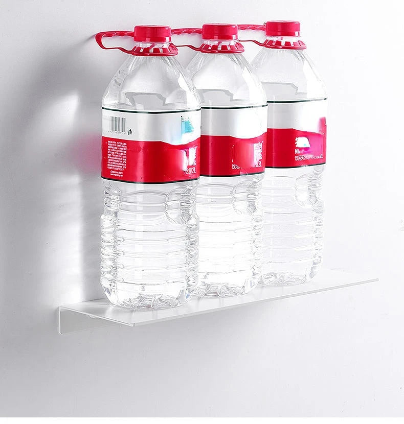 Small Shelf Without Drilling Shampoo Holder Bathroom Wall Floating White Shelves Stick Bath Organizer for Kitchen Accessories