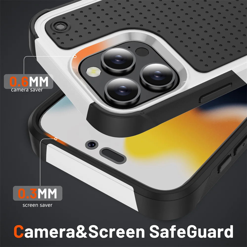 Military Grade Armor Phone Case For iPhone 16 15 14 Plus 13 12 11 Pro Max X XR XS Max 7 8 Plus SE 2022 Shockproof Cover Bumper