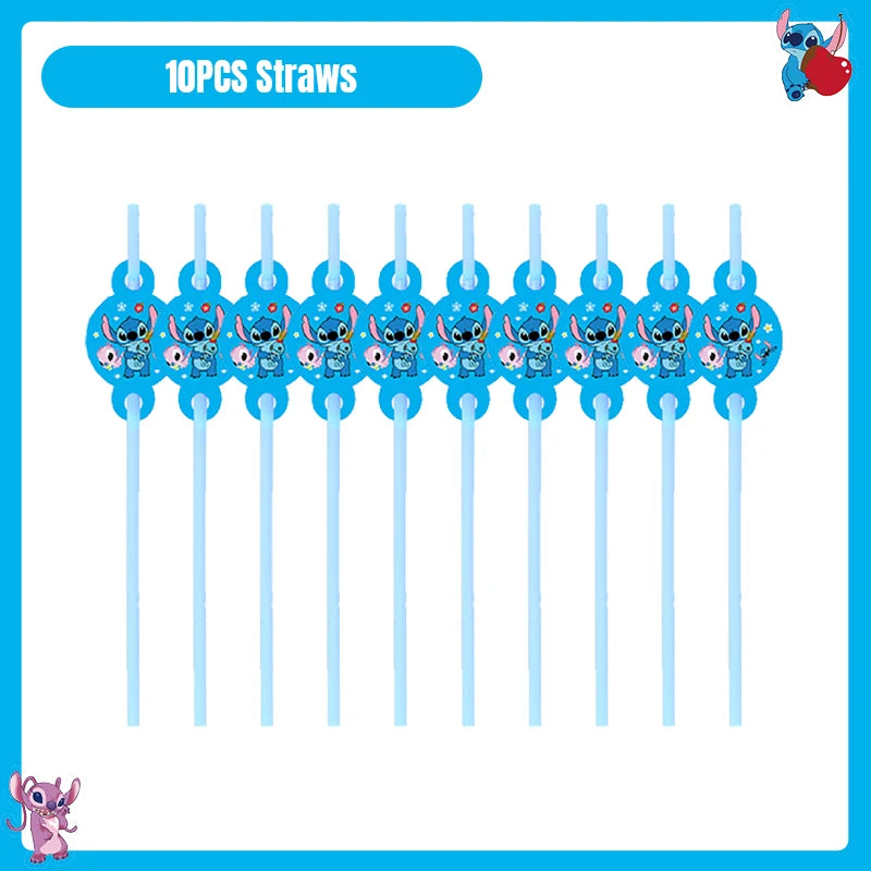 Disney Stitch Birthday Party Decoration Tableware Balloon Cup Plate Banner Backdrop Lilo And Stitch Theme Party Supplies Favors