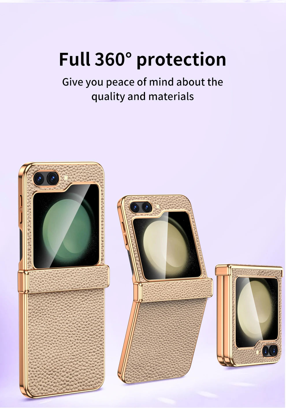 LANGSIDI Brand For samsung Galaxy Z flip 7 FE 6 5 flip7 Luxury Genuine Leather Hinge Protection Case Ultra-Thin Shockproof cover