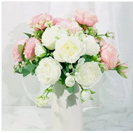 7 Heads Artificial Flowers Silk Peony Rose Hydrangea Bouquet Home Decorations Party Wedding Bride Fake Plants