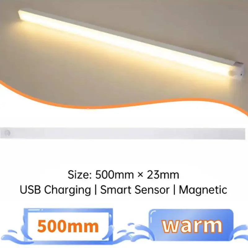 Motion Sensor LED Night Light, Wireless USB Rechargeable Cabinet Lighting for Kitchen, Home, Room Decor, Indoor Storage,