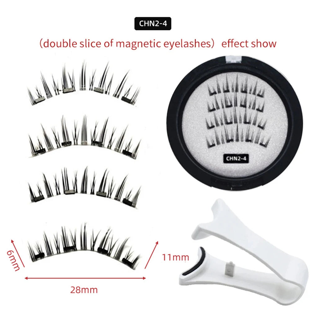 Glue-free Magnetic Eyelashes 3D Natural Effect Magnetic Eyelashes Reusable Eye Makeup False Lashes Beauty Eyelashes Supplies