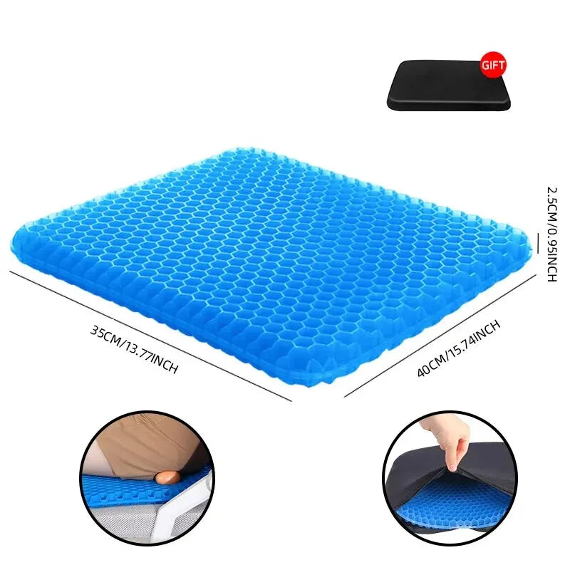 Gel Seat Cushion Summer Breathable Honeycomb Design For Pressure Relief Back Tailbone Pain - Home Office Wheelchair Chair Cars