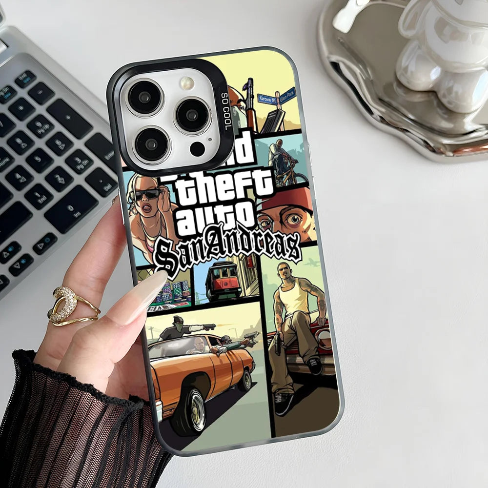 Epc San Andreas G-GTA IMD Phone Case For iPhone 16 15 14 13 12 11 Pro Max Plus Color Silver Cover