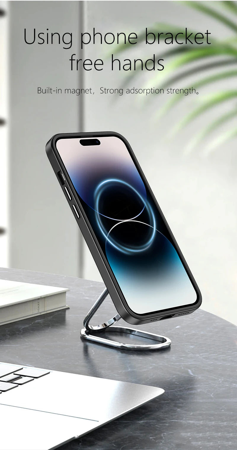 Wlons Magnetic Kevlar Aramid Fiber Cover For iPhone 16 15 14 13 Pro Max 16 15 14 Plus Anti-Drop Anti-Fingerprint Magsafe Case