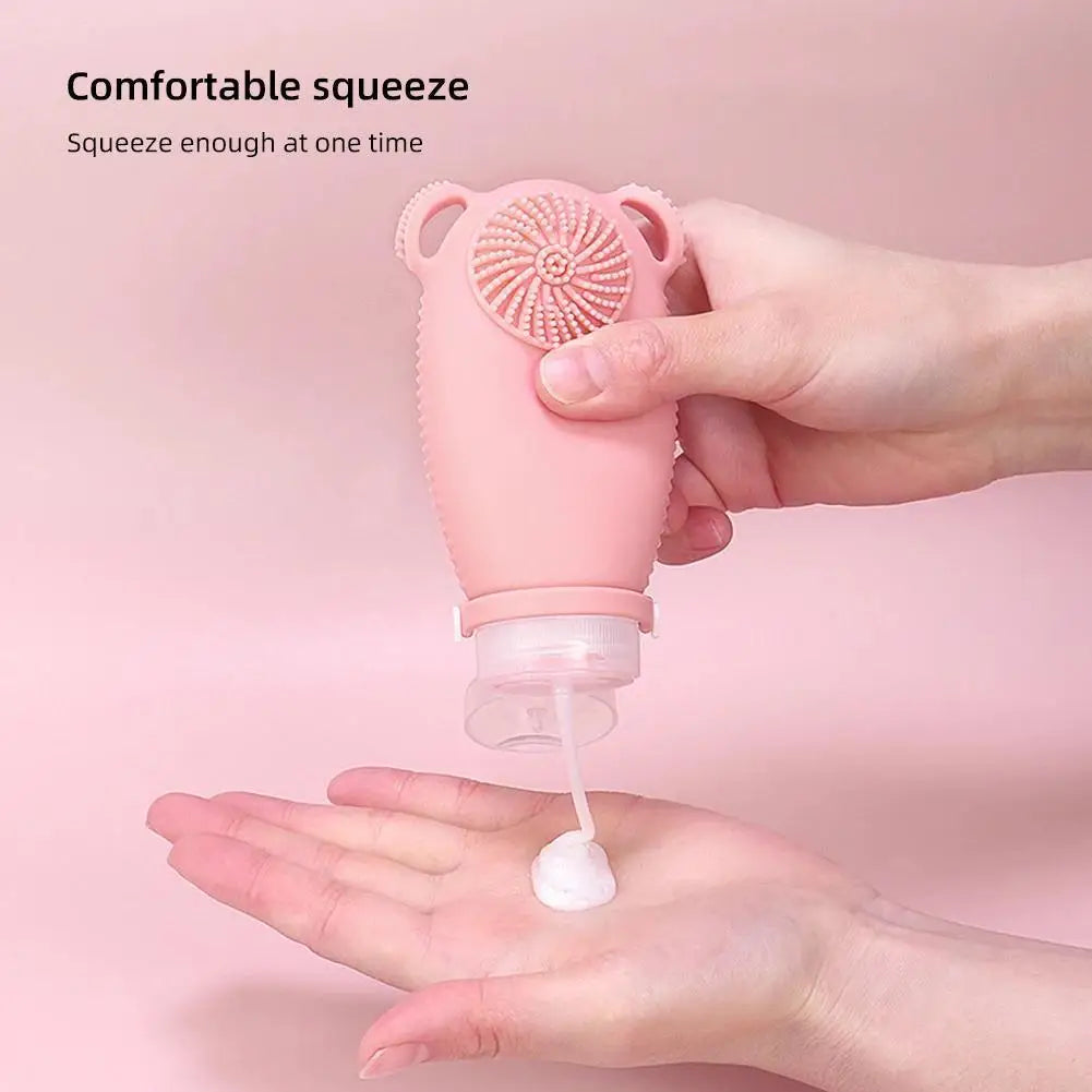 100ml Silicone Refillable Bottles Shower and Bath Brush Travel Portable Shampoo Cosmetic Lotion Refillable travel bottle