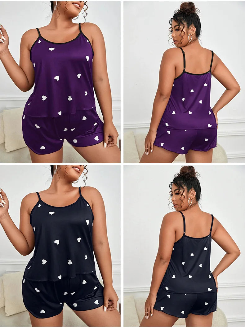 Big Size Summer Pajamas Plus Size Women Pijama Set Sexy Women Sleeveless Sleepwear Woman Women's Sleep Lounge Underwear