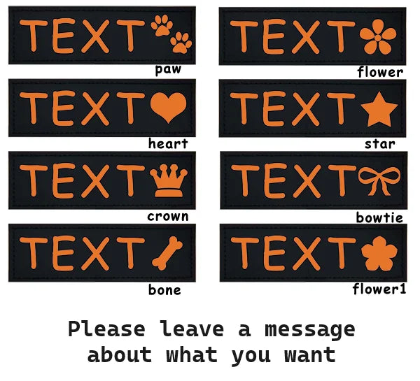 2 PCS Personalized Dog Name Labels Colorful Pattern Pet Harness Custom Tag Removed Stickers ID Dog Chest Strap Vest Collar Tag