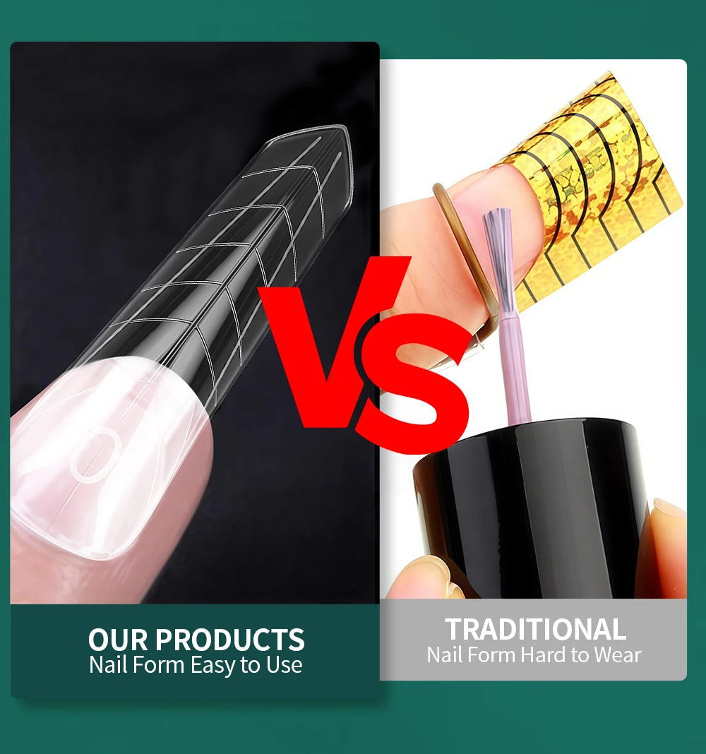 Nailpop Transparent Nail Extension Film 150 Pcs 15 Sizes Pyramid Shape Nail Forms For Gel Acrylic Manicure Professional Tools