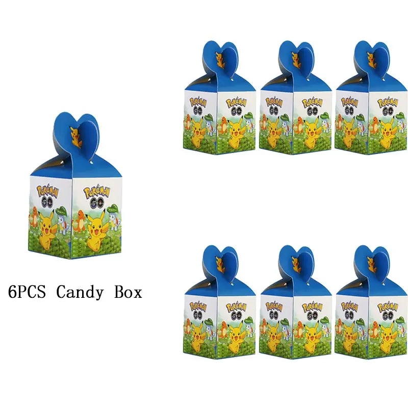 Pokemon Theme Birthday Party Decoration Supplies Cartoon Pokemon Go Tableware Cups Plates Pikachu Balloon For Baby Shower Favors