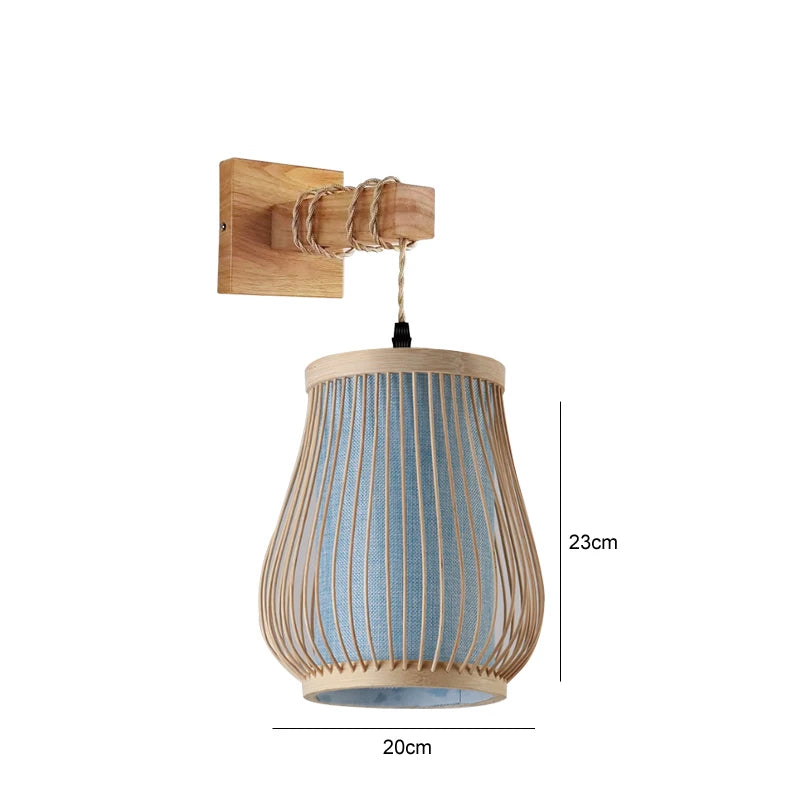 Bamboo Hanging Lamp Pendant Ceiling Light Rattan Wicker Lustre Hand Knit Braiding Suspended Home Dining люстра потол