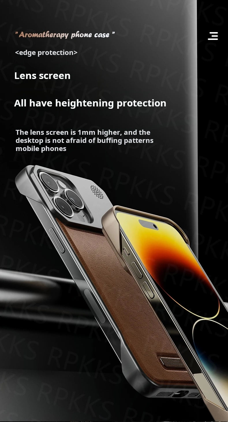 Luxury For Magsafe Magnetic Business Aromatherapy Case for iPhone 16 15 14 Plus 13 12 11 Pro Max  Frameless Armor Leather Cover
