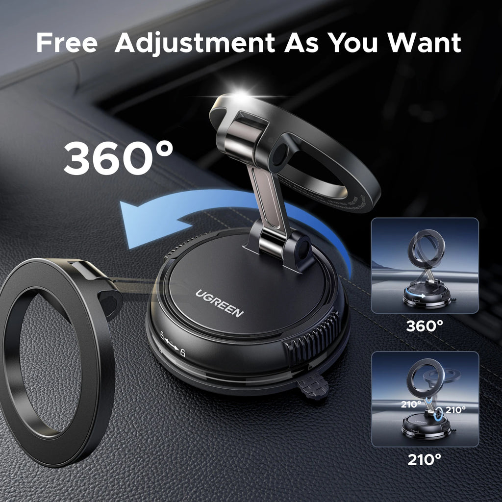 UGREEN Magnetic Car Phone Holder  360°Rotatable Dashboard Suction Cup Car Mount For Magsafe iPhone 16 15 14 ProMax Xiaomi Samsun